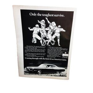 1971 1972 Plymouth Fury Toughest Survive Vintage Car Ad Chrysler Print